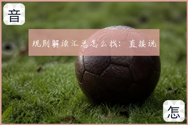 规则解读汇总怎么找：直接说